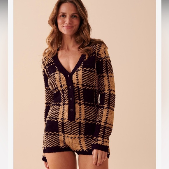 LA VIE EN ROSE LOUNGE Chenille Long Sleeve Romper Women’s Size Medium BRAND NEW - Picture 1 of 11